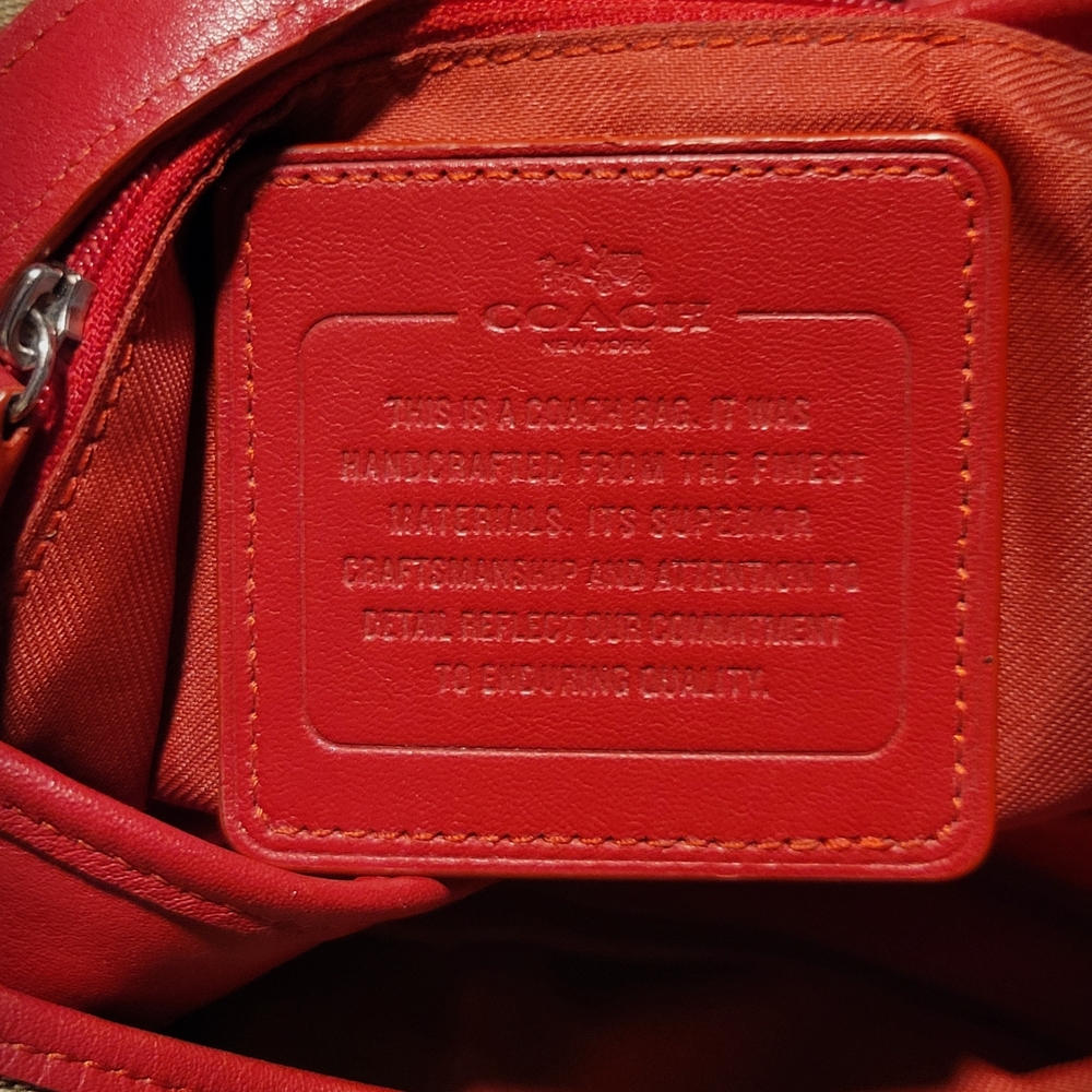 Coach Red Leather Tote